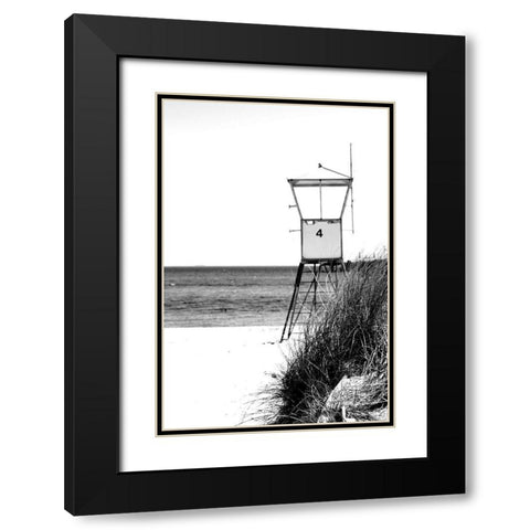 Lifeguard Tower Black Modern Wood Framed Art Print with Double Matting by Kimberly, Allen