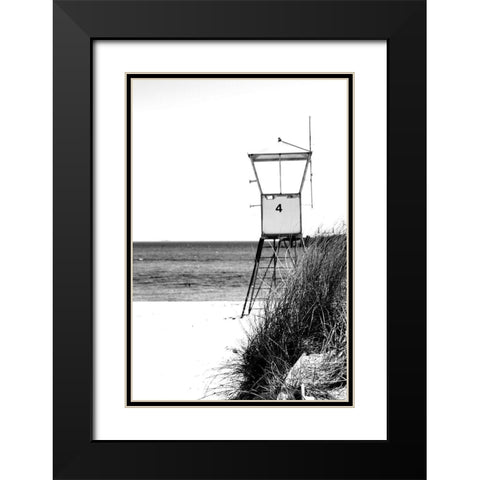 Lifeguard Tower Black Modern Wood Framed Art Print with Double Matting by Kimberly, Allen