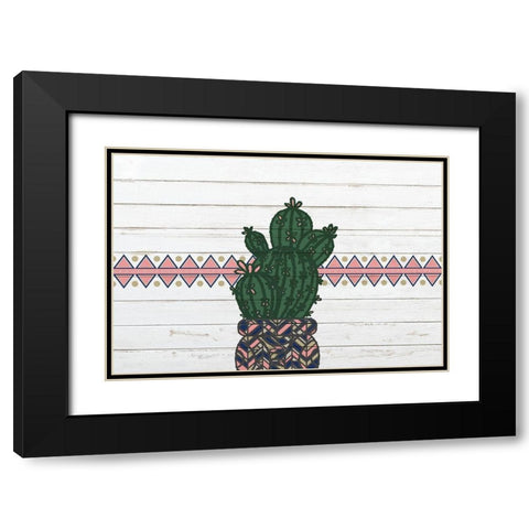 Cactus Love Black Modern Wood Framed Art Print with Double Matting by Kimberly, Allen