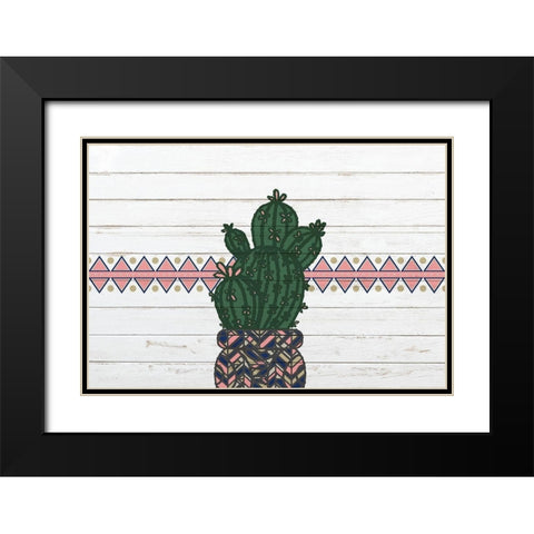 Cactus Love Black Modern Wood Framed Art Print with Double Matting by Kimberly, Allen