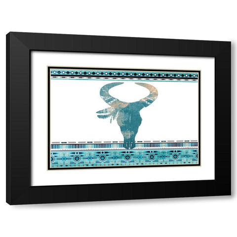 Southwest Blue Black Modern Wood Framed Art Print with Double Matting by Kimberly, Allen