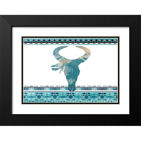 Southwest Blue Black Modern Wood Framed Art Print with Double Matting by Kimberly, Allen