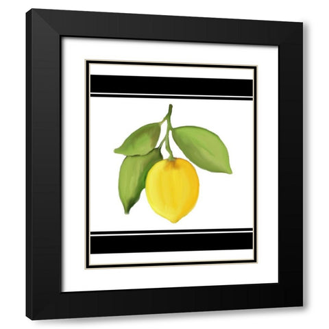 Fresh Lemons 2 Black Modern Wood Framed Art Print with Double Matting by Kimberly, Allen