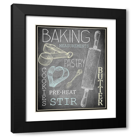 Lets Bake Black Modern Wood Framed Art Print with Double Matting by Kimberly, Allen