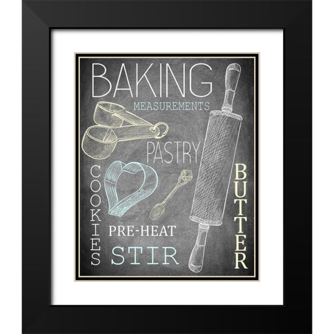 Lets Bake Black Modern Wood Framed Art Print with Double Matting by Kimberly, Allen