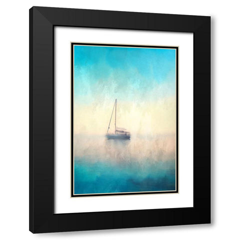 Ombre Sailing Black Modern Wood Framed Art Print with Double Matting by Kimberly, Allen