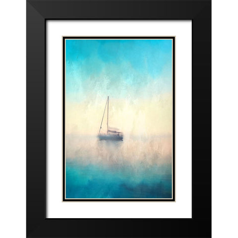 Ombre Sailing Black Modern Wood Framed Art Print with Double Matting by Kimberly, Allen