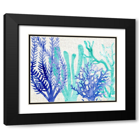 Linen Coral 3 Black Modern Wood Framed Art Print with Double Matting by Kimberly, Allen