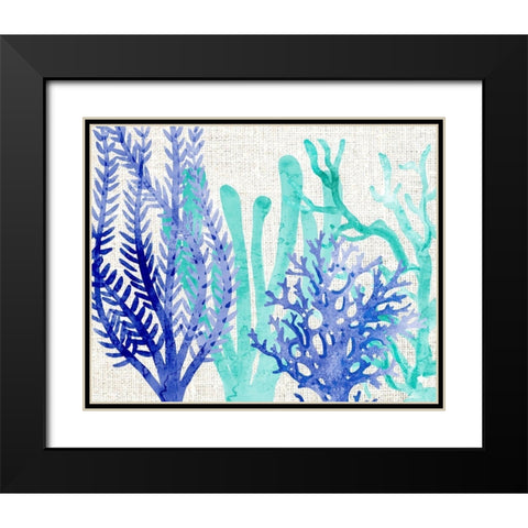 Linen Coral 3 Black Modern Wood Framed Art Print with Double Matting by Kimberly, Allen