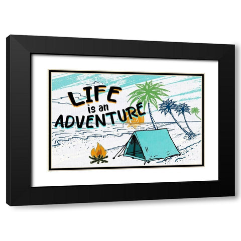 Camping Adventure Black Modern Wood Framed Art Print with Double Matting by Kimberly, Allen