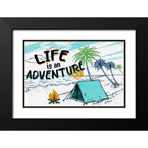 Camping Adventure Black Modern Wood Framed Art Print with Double Matting by Kimberly, Allen