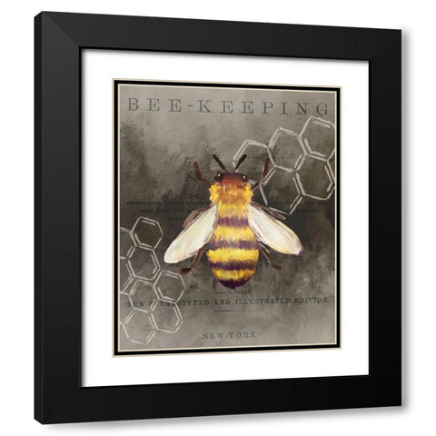 Bee Charmer 1 Black Modern Wood Framed Art Print with Double Matting by Allen, Kimberly