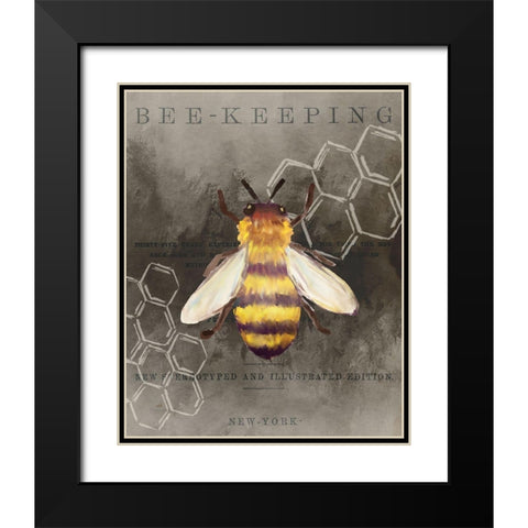 Bee Charmer 1 Black Modern Wood Framed Art Print with Double Matting by Allen, Kimberly