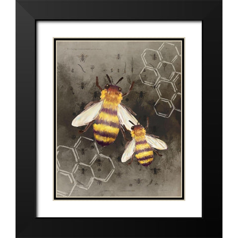 Bee Charmer 2 Black Modern Wood Framed Art Print with Double Matting by Allen, Kimberly
