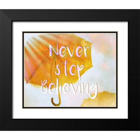Never Stop Black Modern Wood Framed Art Print with Double Matting by Allen, Kimberly