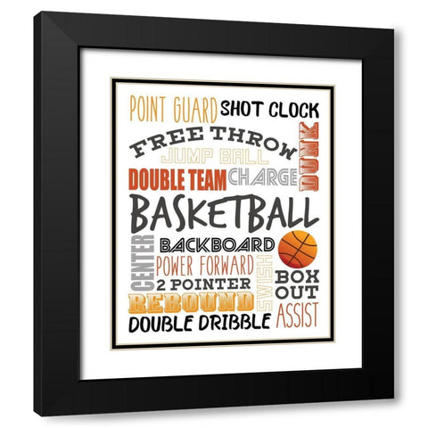 Basketball Black Modern Wood Framed Art Print with Double Matting by Allen, Kimberly