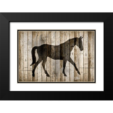 Barnwood Horse Black Modern Wood Framed Art Print with Double Matting by Allen, Kimberly