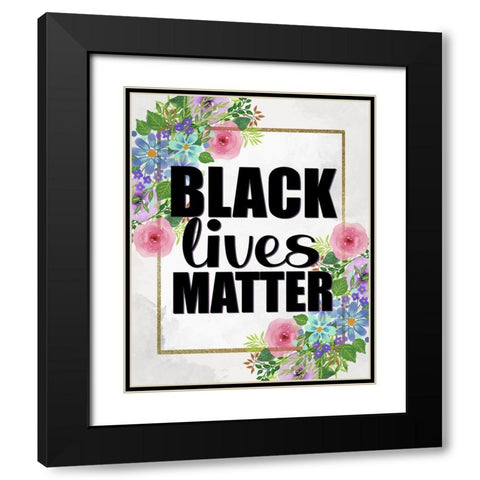 Black Lives Matter Black Modern Wood Framed Art Print with Double Matting by Allen, Kimberly