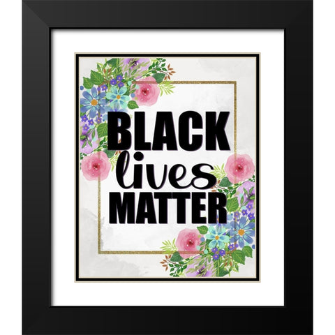 Black Lives Matter Black Modern Wood Framed Art Print with Double Matting by Allen, Kimberly