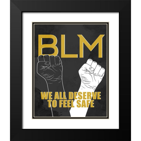 BLM 1 Black Modern Wood Framed Art Print with Double Matting by Allen, Kimberly