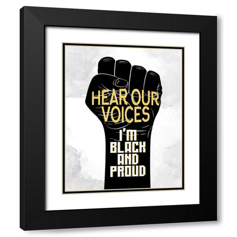 Hear Our Voices Black Modern Wood Framed Art Print with Double Matting by Allen, Kimberly