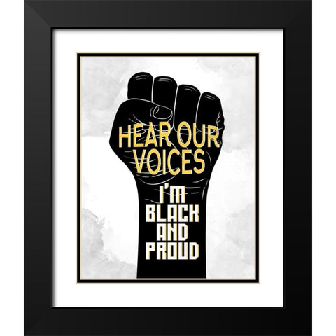Hear Our Voices Black Modern Wood Framed Art Print with Double Matting by Allen, Kimberly