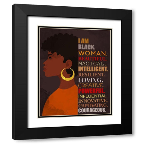 I Am Black Modern Wood Framed Art Print with Double Matting by Allen, Kimberly