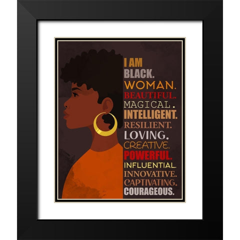 I Am Black Modern Wood Framed Art Print with Double Matting by Allen, Kimberly