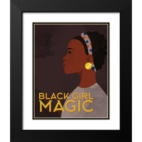_Black Girl Magic Black Modern Wood Framed Art Print with Double Matting by Allen, Kimberly