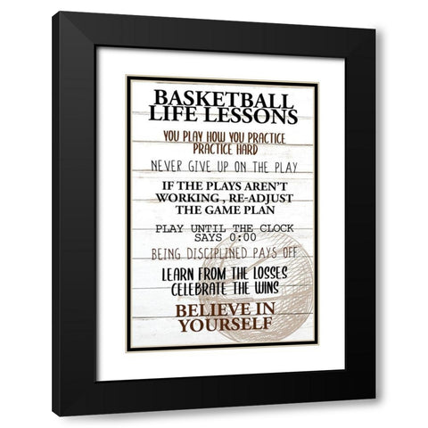 Basketball Life Black Modern Wood Framed Art Print with Double Matting by Allen, Kimberly