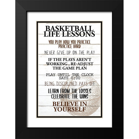 Basketball Life Black Modern Wood Framed Art Print with Double Matting by Allen, Kimberly