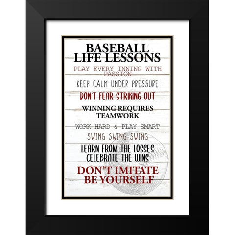 Baseball Life Black Modern Wood Framed Art Print with Double Matting by Allen, Kimberly