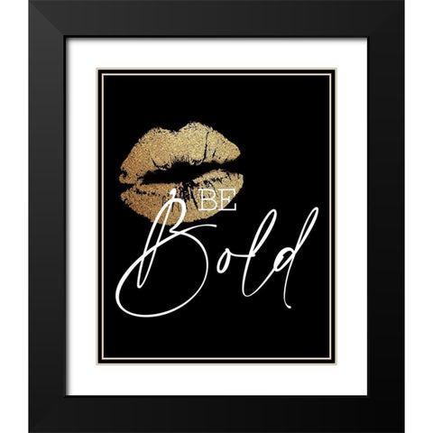 Bold Lips Black Modern Wood Framed Art Print with Double Matting by Allen, Kimberly