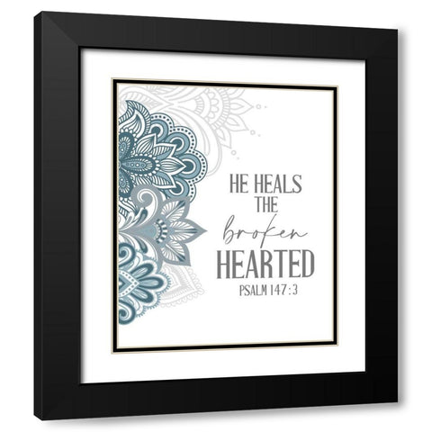 Broken Hearted Henna Black Modern Wood Framed Art Print with Double Matting by Allen, Kimberly
