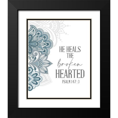 Broken Hearted Henna Black Modern Wood Framed Art Print with Double Matting by Allen, Kimberly