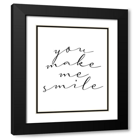 You Make Me Smile Black Modern Wood Framed Art Print with Double Matting by Allen, Kimberly