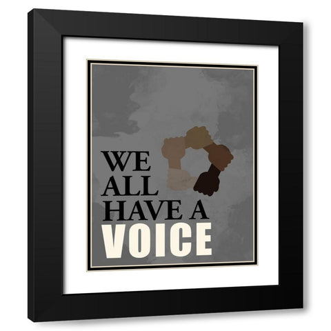 Voice Black Modern Wood Framed Art Print with Double Matting by Allen, Kimberly
