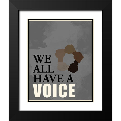 Voice Black Modern Wood Framed Art Print with Double Matting by Allen, Kimberly