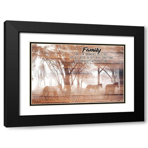 Family Roots Black Modern Wood Framed Art Print with Double Matting by Allen, Kimberly