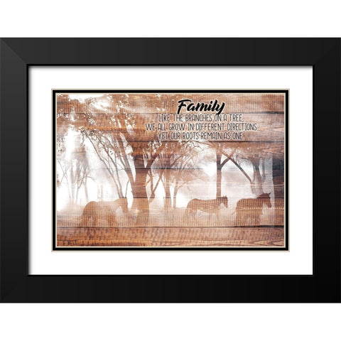 Family Roots Black Modern Wood Framed Art Print with Double Matting by Allen, Kimberly