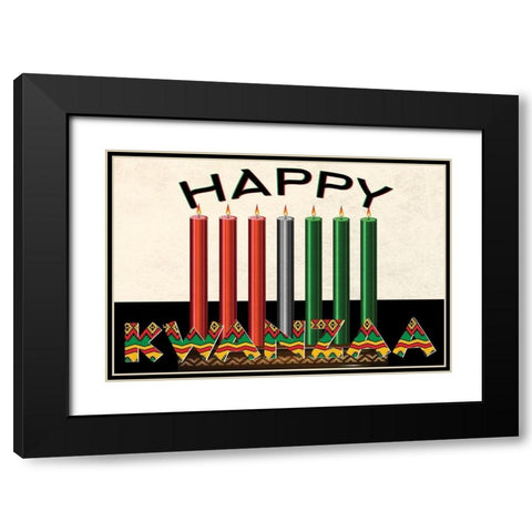 Happy Kwanzaa Black Modern Wood Framed Art Print with Double Matting by Allen, Kimberly