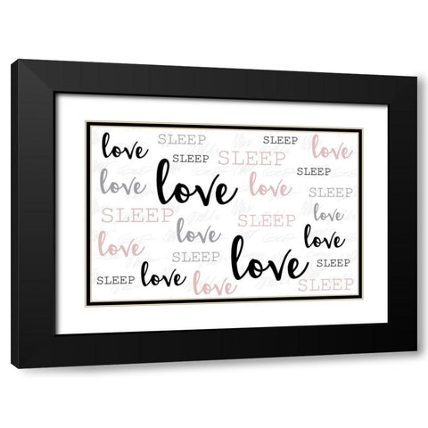 Love Love Love Black Modern Wood Framed Art Print with Double Matting by Allen, Kimberly