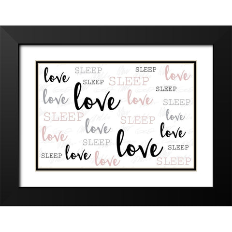Love Love Love Black Modern Wood Framed Art Print with Double Matting by Allen, Kimberly