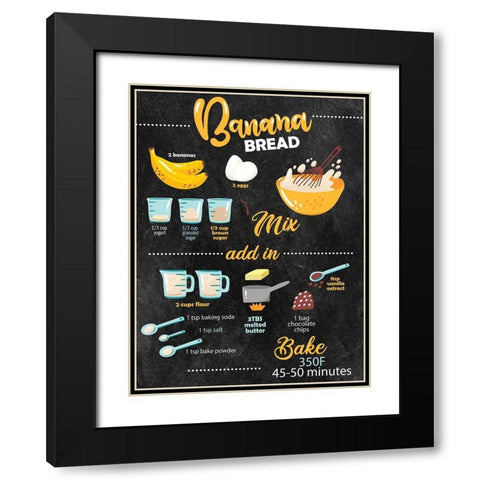 Bannana Bread Black Modern Wood Framed Art Print with Double Matting by Allen, Kimberly