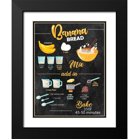Bannana Bread Black Modern Wood Framed Art Print with Double Matting by Allen, Kimberly