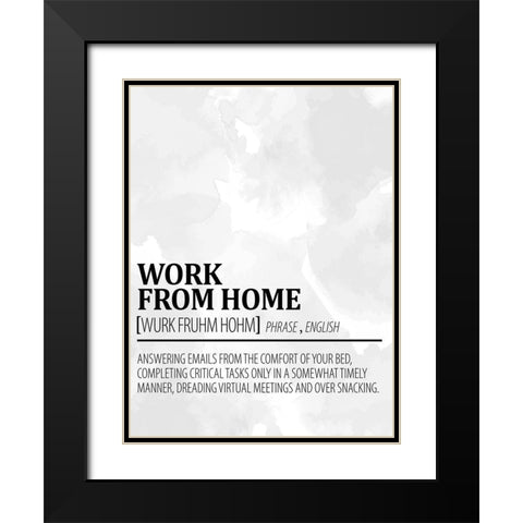 Work From Home 1 Watercolor BW Black Modern Wood Framed Art Print with Double Matting by Allen, Kimberly