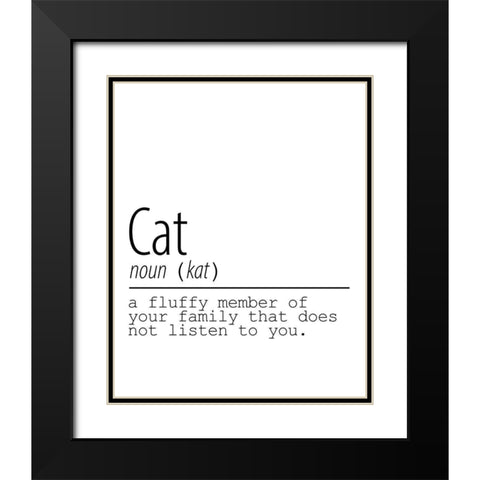 Cat Noun Black Modern Wood Framed Art Print with Double Matting by Allen, Kimberly