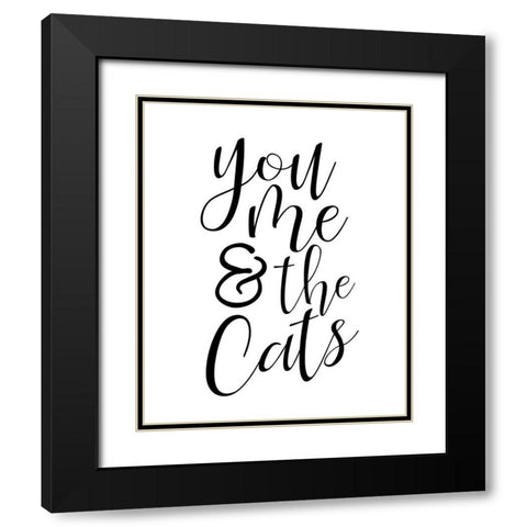 You Me Cats Black Modern Wood Framed Art Print with Double Matting by Allen, Kimberly