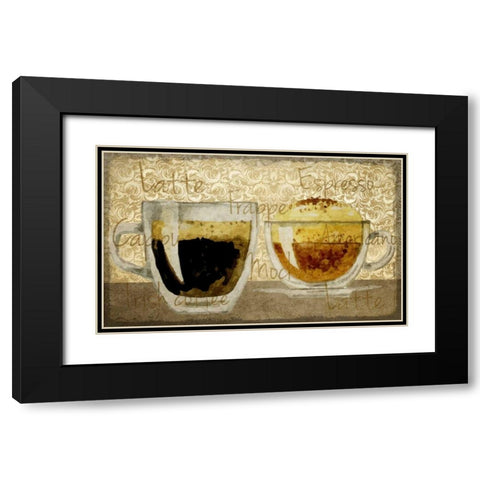 Damask Coffee 1 Black Modern Wood Framed Art Print with Double Matting by Allen, Kimberly
