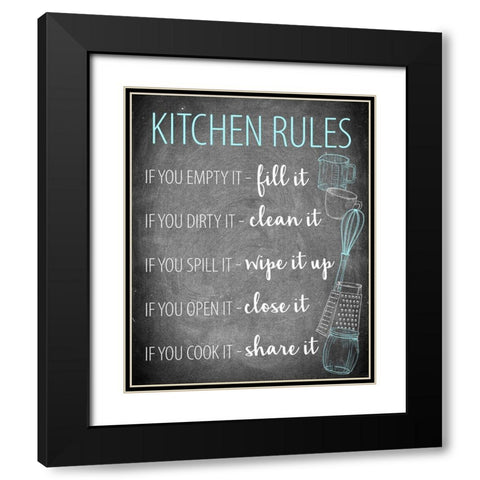 Kitchen Rules Black Modern Wood Framed Art Print with Double Matting by Allen, Kimberly
